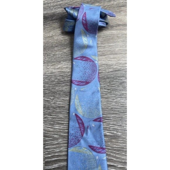 Vintage Wembley Men's Neck Tie Blue Multicolor Round Stripped Pure Silk Tie - Picture 4 of 9